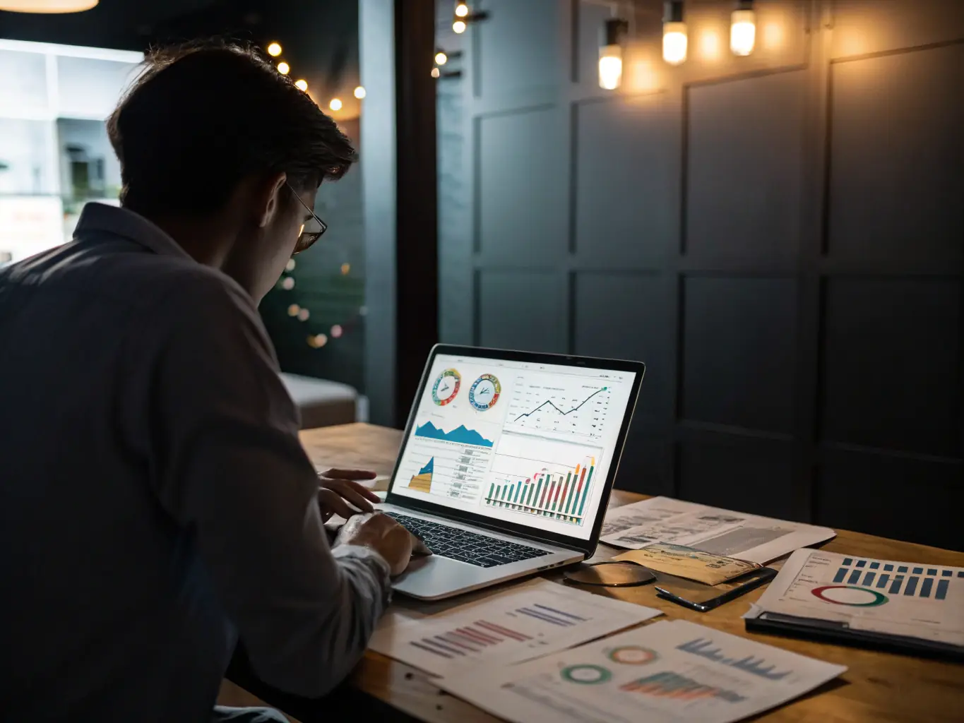 A search engine optimization (SEO) expert analyzing website data and keyword rankings to improve online visibility.